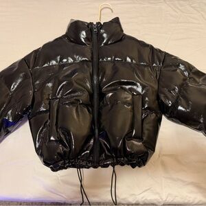 H&M Glossy Black Puffer Jacket